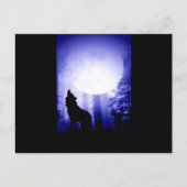 Lonely Wolf Howling auf Moon Postkarte (Vorderseite)