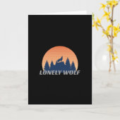 Lonely Wolf Phantastisch Howling Fade Sunset Silho Karte (Gelbe Blume)