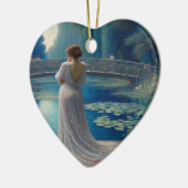 Lonely Woman Looking At Others Valentine Tree Keramik Ornament (Links)