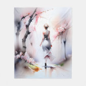 Lonely Woman Walking Fleecedecke (Vorderseite)