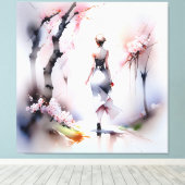 Lonely Woman Walking Leinwanddruck (Insitu (Holzboden))