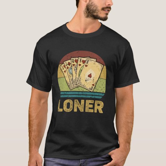 Loner Vintage Euchre Card Game T-Shirt (Vorderseite)