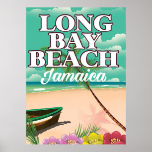 Long Bay Strand Jamaika Reiseplakat Poster