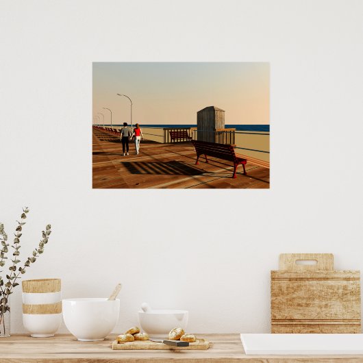 Long Beach Boardwalk, Long Island, New York Poster (Küche)