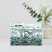Long Beach Breakers Vintage Postkarte (Stehend Vorderseite)