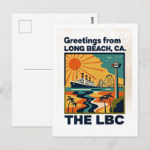 Long Beach CA LBC Retro Reise Postkarte (Vorne/Hinten)
