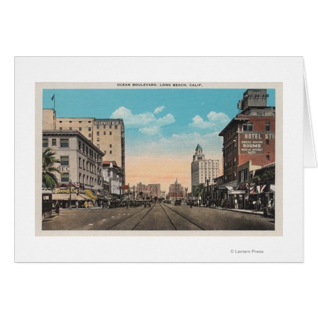 Long Beach, CA - Ocean Boulevard View (Vorderseite (Horizontal))