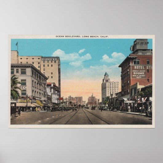 Long Beach, CA - Ocean Boulevard View Poster (Vorne)