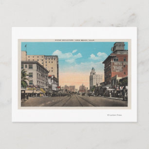 Long Beach, CA - Ocean Boulevard View Postkarte