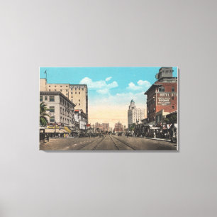 Long Beach, CA - Ozean-Boulevard-Ansicht Leinwanddruck