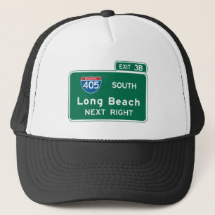 Long Beach, CA-Verkehrsschild Truckerkappe