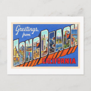 Long Beach California CA Large Letter Postcard Postkarte