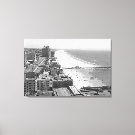 Long Beach, California Coastline and Beach Leinwanddruck (Vorderseite)
