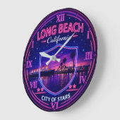 Long Beach California Harbor Große Wanduhr (Winkel)