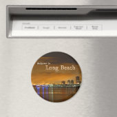 Long Beach California in der Nacht Magnet (In Situ (Geschirrspüler))