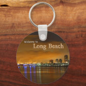 Long Beach California in der Nacht Schlüsselanhänger (Vorderseite)