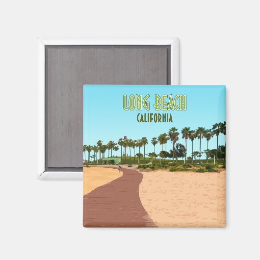 Long Beach California Magnet (Vorderseite/Rückseite)
