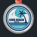 Long Beach California Palm Tree Birds Ornament Aus Metall<br><div class="desc">Long Beach ist ein riesiger Spielplatz im Herzen von Südkalifornien. Von eklektischen Stadtvierteln bis hin zu Sandstränden finden Sie Long Beach als städtischen Spielplatz am Ufer.</div>