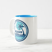 Long Beach California Palm Tree Birds Zweifarbige Tasse (Vorderseite Links)