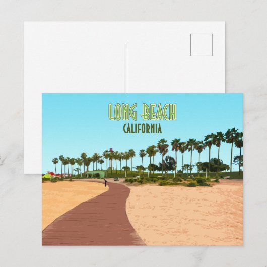 Long Beach California Postkarte (Vorne/Hinten)