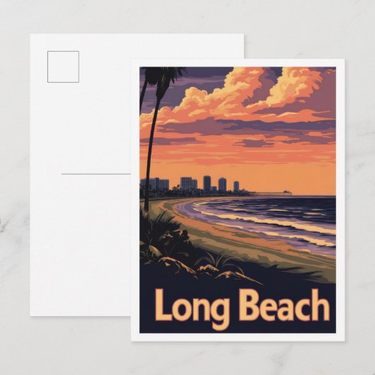 Long Beach California Postkarte (Vorne/Hinten)