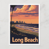 Long Beach California Postkarte (Vorderseite)