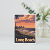 Long Beach California Postkarte (Stehend Vorderseite)