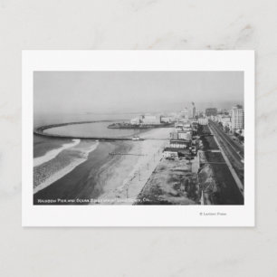 Long Beach, California Rainbow Pier and Ocean Postkarte