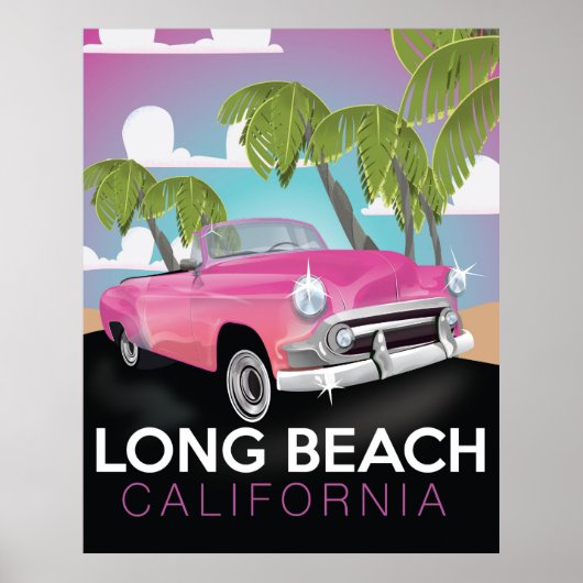 Long Beach California Reiseplakat Poster (Vorne)