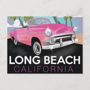 Long Beach California Reiseplakat Postkarte
