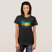 Long Beach California Retro Tropical Beach Sunset T-Shirt (Vorne ganz)