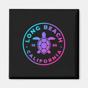 Long Beach California Sea Turtle Gefärbte Krawatte Magnet