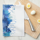 Long Beach California Skyline Blue Geschirrtuch (Viertel Falte)