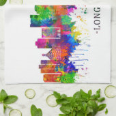 Long Beach California Skyline Geschirrtuch (Gefaltet)