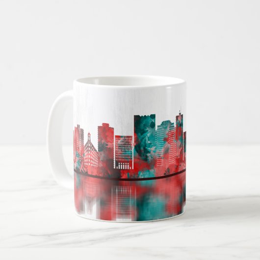 Long Beach California Skyline Kaffeetasse (Vorderseite Links)