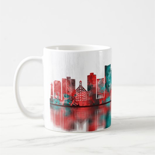 Long Beach California Skyline Kaffeetasse (Links)