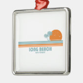 Long Beach California Sun Palm Trees Ornament Aus Metall (Links)