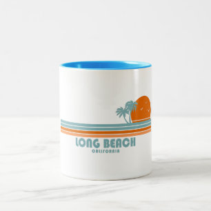 Long Beach California Sun Palm Trees Zweifarbige Tasse