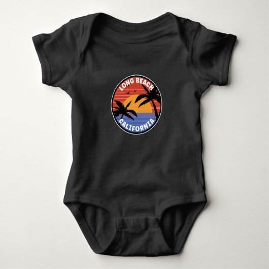 Long Beach California Sunset Paradise Baby Strampler (Vorderseite)