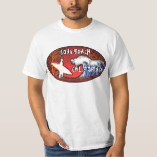 Long Beach California surft Wellen art value tee