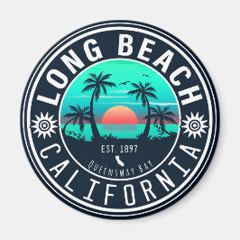Long Beach California Tropical Sunset Souvenir 70e Magnet