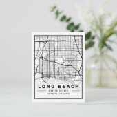 Long Beach California USA Travel City Map Postkarte (Stehend Vorderseite)