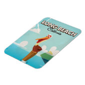 Long Beach California Vintag Pelican Magnet (Linke Seite)