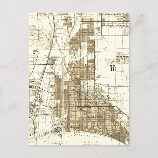Long Beach California Vintage Karte (Vorderseite)