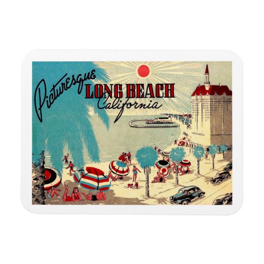 Long Beach, California Vintage Postcar Magnet (Horizontal)
