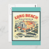 Long Beach California Vintage Reise Postkarte (Vorne/Hinten)