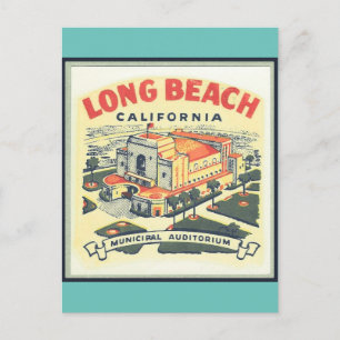 Long Beach California Vintage Reise Postkarte