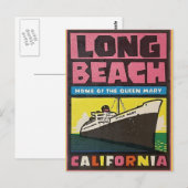 Long Beach, California Vintage Travel Postcard Postkarte (Vorne/Hinten)