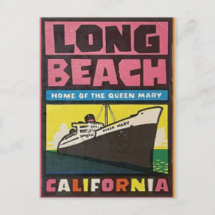 Long Beach, California Vintage Travel Postcard Postkarte