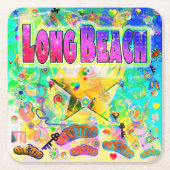 Long Beach Epoch Hour Achterbahn Rechteckiger Pappuntersetzer (Vorderseite)